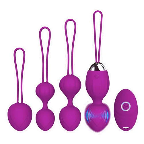 HXX-LUVSOUL 4 Kegel Balls for Women Tightening Exercise Set, Different Kegel Weights for Pelvic Floor Muscle, Pelvic Floor Trainer System for Beginners & Advance (Purple)