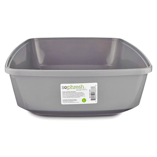 So Phresh Gray Open Cat Litter Box Large 19.5