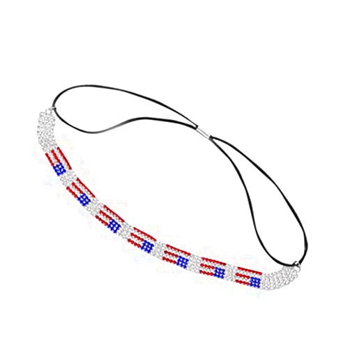 BinaryABC American Flag Rhinestone Hair Band,4th of July Patriotic Sparkly Headband, Fourth of July Mmemorial Day Hair Accessories