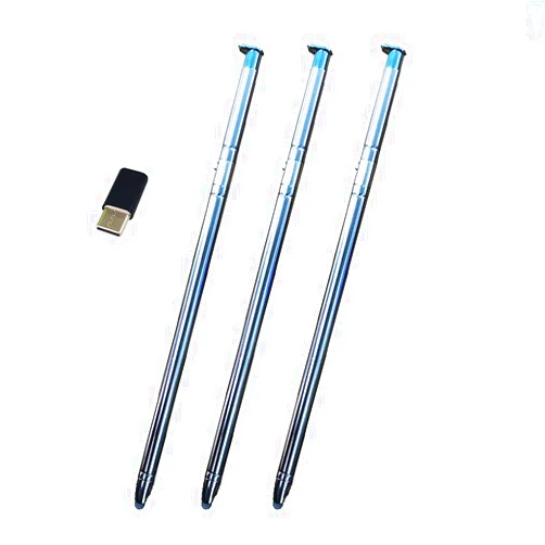 Alovexiong 3 Pack Light Blue Touch Stylus Pen Replacement for LG Stylo 6 Stylus 6 Q730AM Q730VS Q730MS Q730PS Q730CS Q730MA LCD Touch Pen Stylus Pen + Type-c Adapter