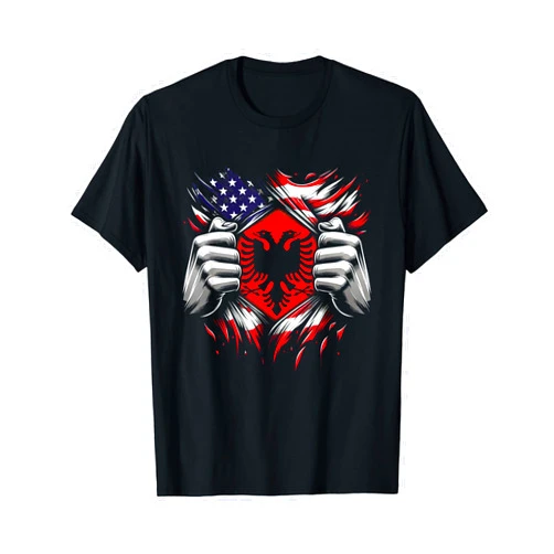 Albania Albanian Eagle Gift Kosovo skenderbeu Skenderbeg Albania Inside and Kosovo flag proud Albanian T-Shirt