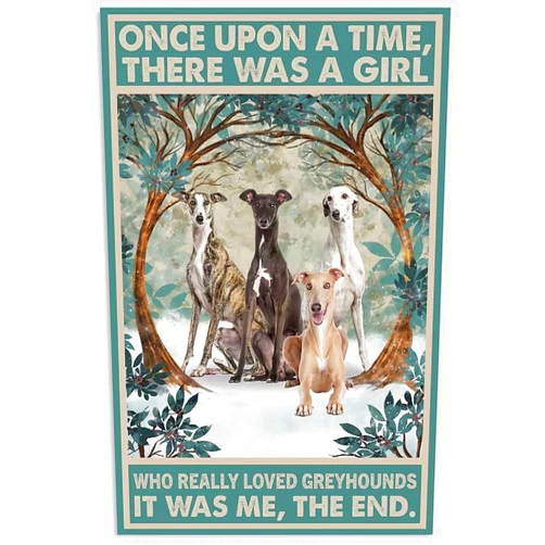 QXTUDCA Wall Decor Greyhounds Tin Sign,Who Really Loved Greyhounds Poster Painting Kitchen Bar Coffee Family Garden Wall Decor Retro Poster 12x16 Inch