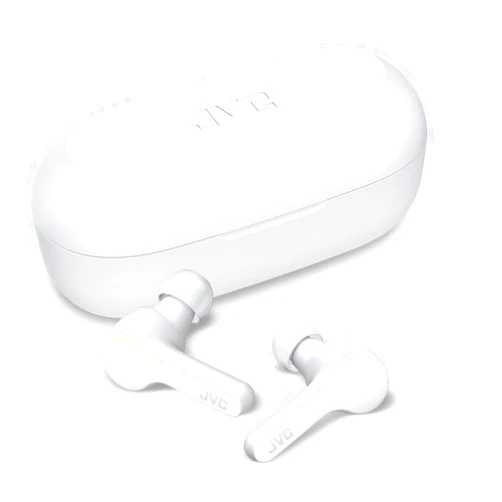 JVC Gumy Truly Wireless Earbuds Headphones, Bluetooth 5.0, Water Resistance(IPX4), Long Battery Life (up to 15 Hours) - HAA7TW (White)
