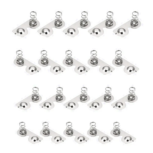 Fielect 20Pcs AA Battery Spring Plate AA Battery Positive Negative Conversion Spring Contact Nickeling Plate 26.5mmx12mm