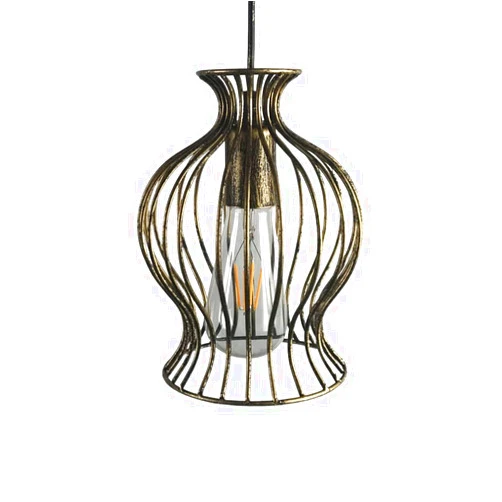 VORSAK Modern LED Chandelier, LED Modern Pendant Light, Retro Style Chandelier, Hollow Iron Pendant Lamp, Single Head Ceiling Hanging Light, Bar Cafe Decoration Lighting Fixture, Adjustable Height