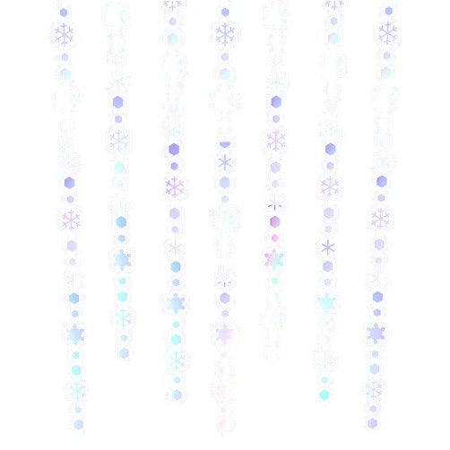 Fumwase 52Ft Iridescent Winter Wonderland Snowflakes Decorations Holographic Snowflake Garland Paper Snowflake Streamer for Christmas Frozen Themed Birthday Baby Shower Decor (Iridescent)