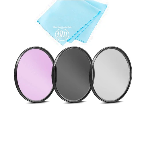 Big Mike's 58mm Multi-Coated 3 Piece Filter Kit (UV-CPL-FLD) for Canon Rebel T5, T6, T6i, T7i, T8i, EOS 80D, EOS 90D, EOS 77D, SL3 Cameras with Canon EF-S 18-55mm is STM Lens