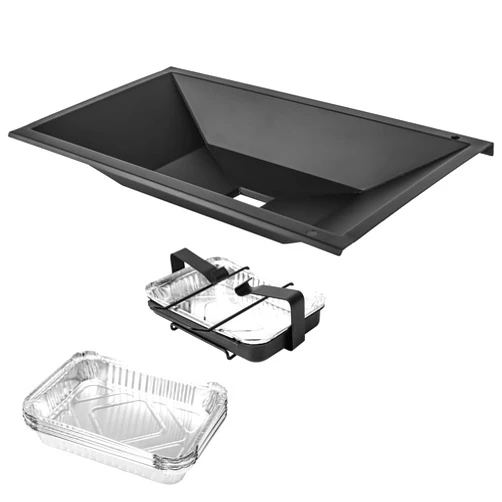 Uniflasy 99251 Grease Tray with Catch Pan for Weber Old Spirit 200 Series, Spirit E-210 with Side Control Panel, Spirit 500, Genesis Silver A,with 10pack Aluminum Liner, Replace for Weber 85897