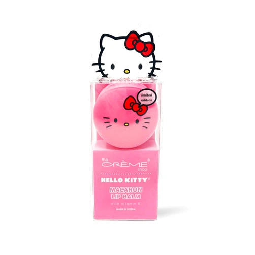 The Crème Shop x Sanrio Hello Kitty Macaron Lip Balm (Hello Kitty Icing On The Cake) Korean Cute Scented Pocket Portable Soothing Advanced Must-Have on-the-go