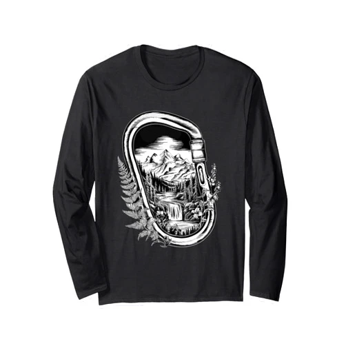 Enjoy the Adventure Vintage Outdoor Hiking Boots Mountaineering Hiking Carabiner for a Hiker Long Sleeve T-Shirt