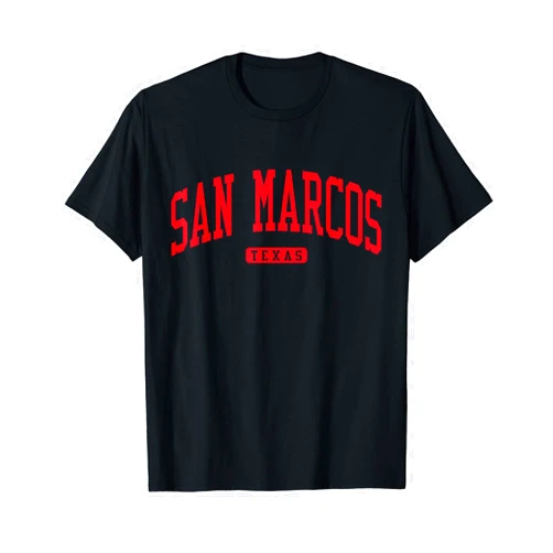 San Marcos Texas T-Shirts & Sweatshirts San Marcos Texas TX College University Style Red T-Shirt