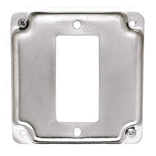 CAI - RACO RACO Galvanized Zinc Electrical Box Cover, Box Type: Square, Number of Gangs: 1, 4
