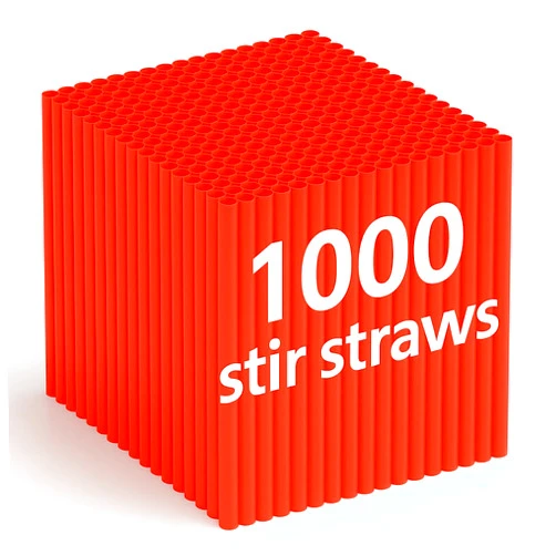 Jantle Coffee Stirrers, 1000 Pcs Coffee Stir Sticks, 5.25” Coffee & Cocktail Straws, Disposable Plastic Swizzle Stirring Sip Straws for Coffee Shops, Bars - Red - Bulk 1000 Pcs