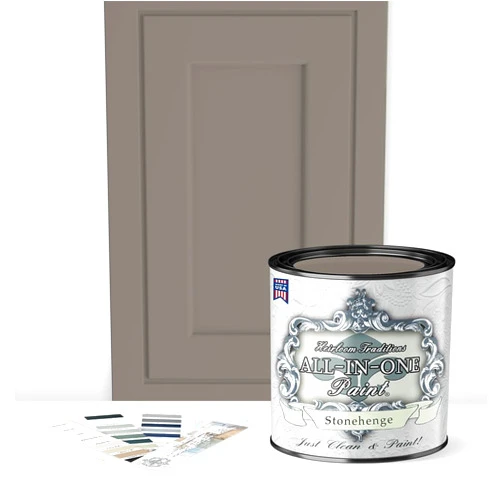 Heirloom Traditions Paint ALL-IN-ONE Paint, Durable cabinet and furniture paint. Built in primer and top coat, no sanding needed. Includes our 30 featured color card - Stonehenge, Quart