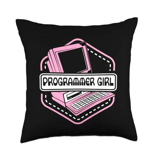 Lustige Programmierer Zubehör Sprüche Geschenke Girl Software Engineer Developer Programmer Throw Pillow, 18x18, Multicolor