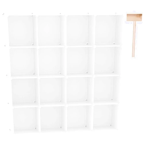 C&AHOME Cube Storage Organizer, 16-Cube Shelves Units, Closet Cabinet, DIY Plastic Modular Book Shelf, Ideal for Bedroom, Living Room, Office, 48.4