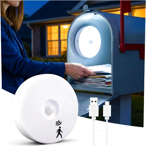 Wemidels Mailbox Light Motion Sensor,Rechargeable Mailbox LED Light, Wireless Magnetic Interior Lights for Mailboxes Lighting Decoration, Night LED Lights for Seniors & Home Use,Postbox Mailboxes Accessories