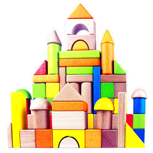 Migargle Wooden Building Blocks Set for Kids - Rainbow Stacker Stacking Game Construction Toys Set Preschool Colorful Learning Educational Toys - Geometry Wooden Blocks for Boys & Girls