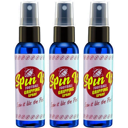 SPIN IT GRIPPING SOLUTION Spin-iT Football Grip Spray - Football Sticky Spray for Football Gloves or Bare Hands - Natural Firm Grip Spray - Football Glove Sticky Spray - Essential Part of Your Football Accessories 3 Pack
