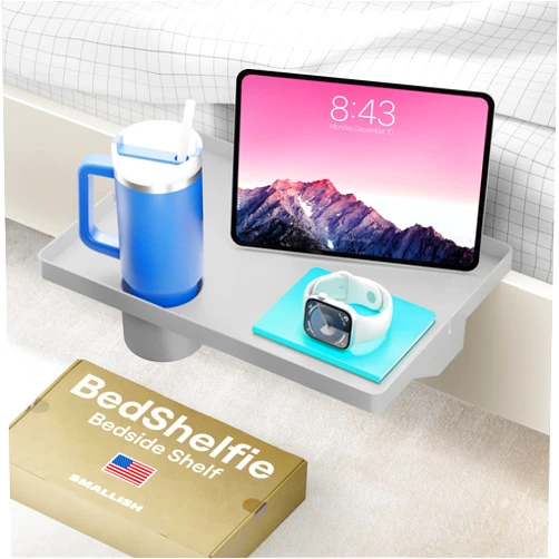BedShelfie Bedside Shelf for Bunk Bed & Top Bunk, College Dorm Room Essentials, Loft Nightstand, Floating Bed Side Table Tray Storage, Dorm Room Decor, College Dorm Essentials - 2.5