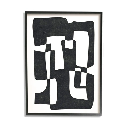 Stupell Industries Bold Blocked Abstract Layered Shapes Framed Wall Art, Design by JJ Design House LLC