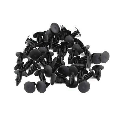 KIMISS Car Bumper Clips, 50pcs Bumper Fasterners Push Pin Clips, Plastic Trim Rivets, Universal Black