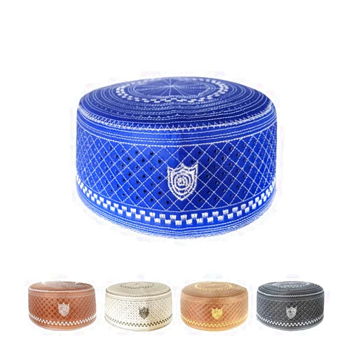AKONNAS 5Pcs Muslim Kufi Hats for Men Islam Prayer Beanie Skull Cap Embroidery Kofia Topi Hat Headware Ramadan Eid Gift(Style A)