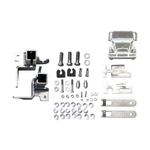 Longroadaccess Kozak Bumper Mounting Brackets Hardware Set for Deer Moose Brush Guard Compatible with Volvo VNL 2004-2017 Semi Trucks - Plus Volvo Logo Emblem and Kozak Reflective Vest