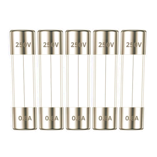 TECHMAN GMA 800mA (0.8A) Glass Fuses, 5x20mm (0.20 x 0.79inches), 250V Fast-Blow, Fast Acting for Electronics and Circuit Protection, 5 Pack