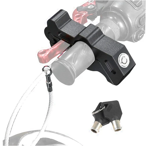Tmipakioy Motorcycle Grip Handlebar Throttle Lock Anti Theft Brake Lever Locking Compatible with for Motorbike Sports Bikes Scooter Mopeds ATVs Helmet Lock (Black)