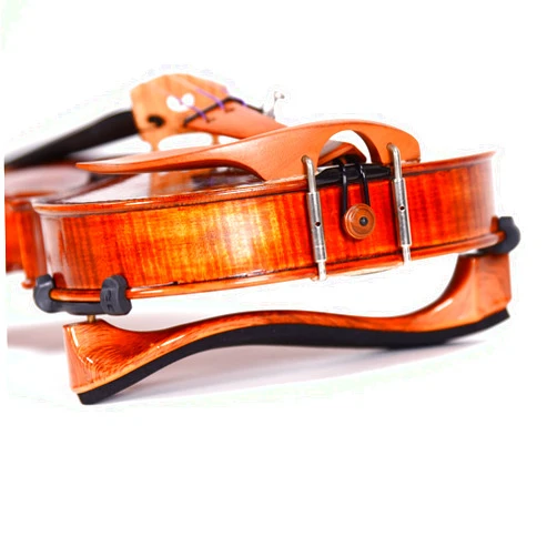 Fiddlerman Light Carbon Fiber Violin Shoulder Rest 4/4 Foam Padding For Comfort With Slight Height Adjustable Feet (Wood Look)