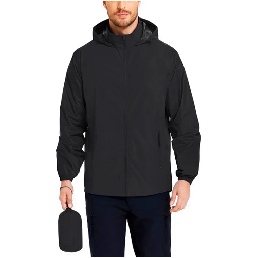 COOFANDY Mens Rain Jacket Waterproof Lightweight Raincoat Packable Rain Shell Jacket With Hood for Golf Hiking Running
