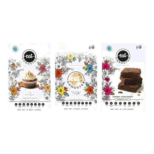 Eat G·A·N·G·S·T·E·R Sweet Treats Baking Bundle - Chewy Choconot Brownie, Sugar Cookie, Cinnawin Spice Cake & Muffin Mix