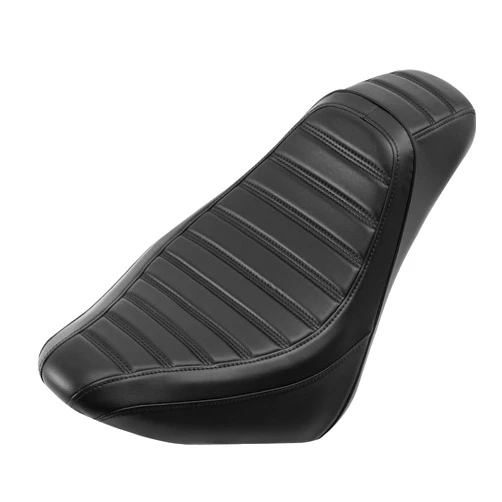 XFMT Motorcycle Driver Rider Solo Seat For Harley Softail Heritage Classic Deluxe Street Bob Slim 2018-2020, Black Parallel Stitching