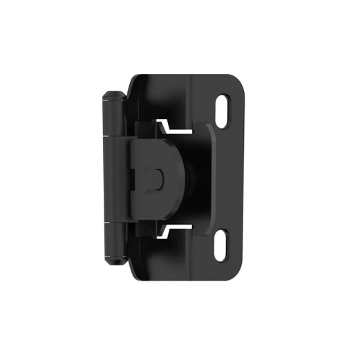 Amerock BPR8719FB | Cabinet Hinge | 1/2 in (13 mm) Overlay Single Demountable | Partial Wrap | Matte Black | Kitchen Cabinet Door Hinge | 1 Pair/2 Pack | Functional Hardware