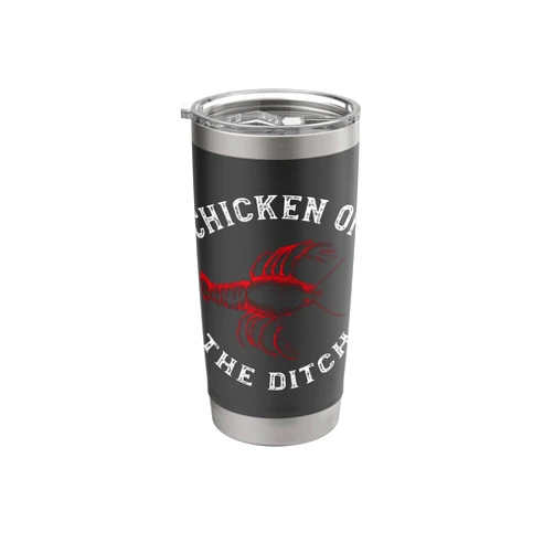 The Cajun & The Crawfish Crawfish Chicken Ditch Retro Cajun Food Gift Shirt Stainless Steel Insulated Tumbler
