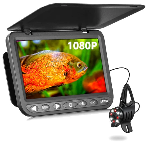 MOQCQGR FishPRO 7'' Underwater Fishing Camera HD 1080P- MOQCQGR (No Need Learn) Ice Fishing Camera Underwater w/ 10,000mAh Li-Battery, Mag-Attached Ice Fishing Fish Finder for Ice Lake Boat Kayak Fishing