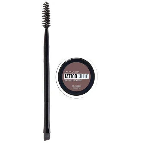 Maybelline TattooStudio Brow Pomade Long Lasting, Buildable, Eyebrow Makeup, Ash Brown, 1 Count