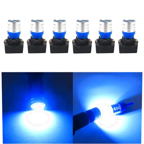 WLJH W5W 194 T10 Led Bulb PC195 PC194 PC168 Twist Socket Dashboard Instrument Cluster Interior Lights Map Dome Light Bulbs Dash Lights 12V Extremely Bright (Ice Blue,Pack of 6)