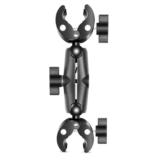 PULUZ Motorcycle Dualheads Crab Clamp Action Camera Handlebar Fixed Mount