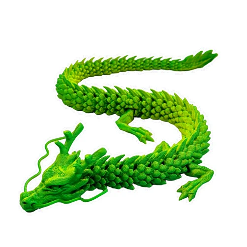 HUAFAST 3D Printed Dragon Flexible Articulated 45cm 17.7 inches Fidget Toy Figure Executive Desk Toys Home Office Desktop Decoration Car Decoration Submersible Fish Tank Landscape (Laser yellow)