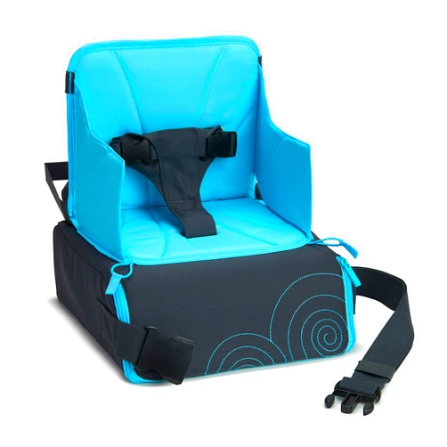 Munchkin® Brica® Go Boost™ Toddler Booster Seat for Dining Table, Great for Travel, Blue/Grey