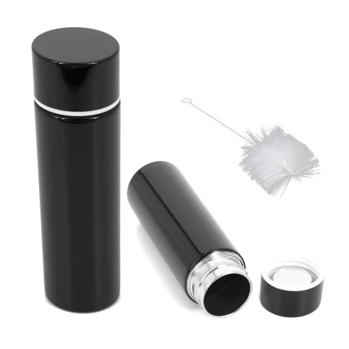 CASEMATIX Stainless Steel 5-Ounce Travel Spittoon Bottle - Portable Dip Spit Cup with Wide Mouth, Black, Reusable for Chew