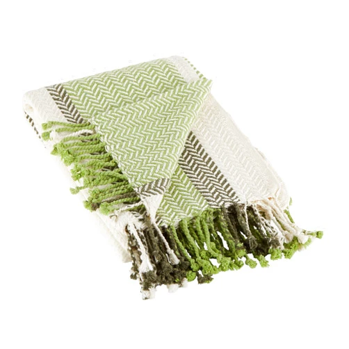 DII Striped Throw Collection Herringbone, 50x60, Antique Green