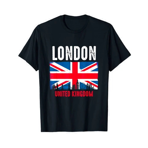 Funny United Kingdom Souvenirs & Gifts London England United Kingdom Flag Vintage UK British City T-Shirt
