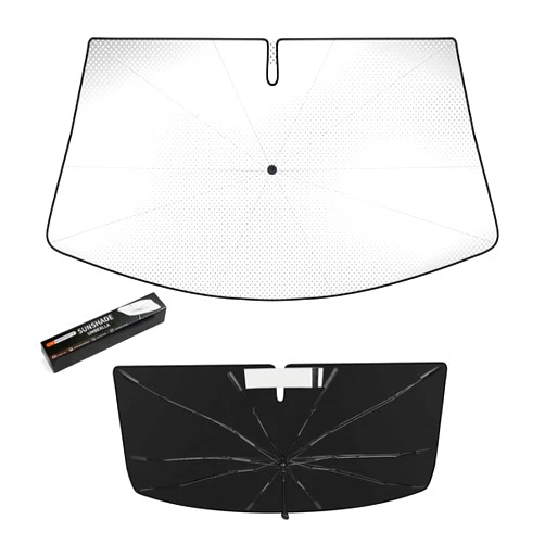 VEENJOY Windshield Sun Shade Umbrella for Toyota 4Runner 2010-2025,Heat Blocking Keep Car Cool,UV Protection Windshield Sunshade, Emergency Rain Shield&Dashboard Protector-Thickened ICY Silver