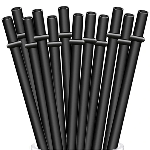 ALINK 12-Pack Reusable Black Straws, 10.5