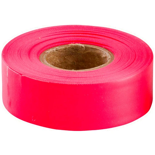 Brady Flourescent Red Flagging Tape for Boundaries and Hazardous Areas - Non-Adhesive Tape, 1.188