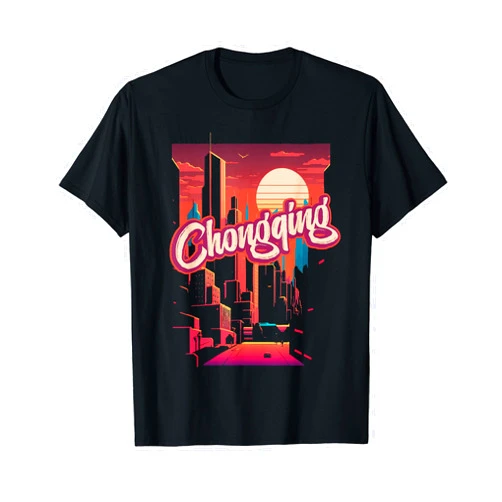 Groovy Chongqinger Travel Exploration Fog Capital Chongqing Retro China Vintage Chinese Traveling Traveler T-Shirt