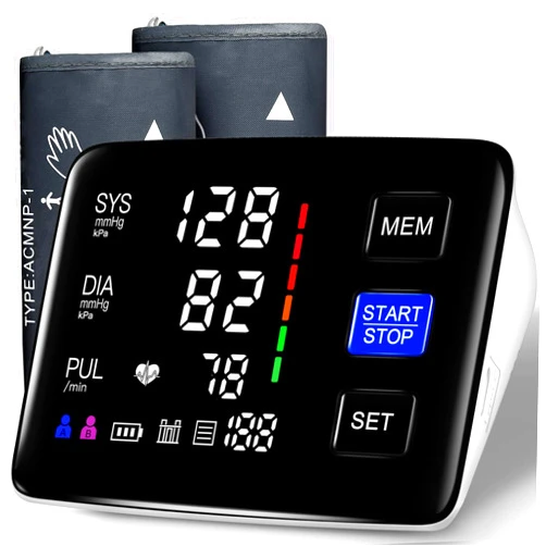 LIVAROCI Blood Pressure Monitor, 9-17'' & 13-21'' Extra Large Blood Pressure Cuff Upper Arm, LED Color Backlit Screen Automatic Digital Blood Pressure Machine with USB Cable and 4 AAA Batteries
